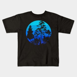 Retro Sunset Minimalist Trees Kids T-Shirt